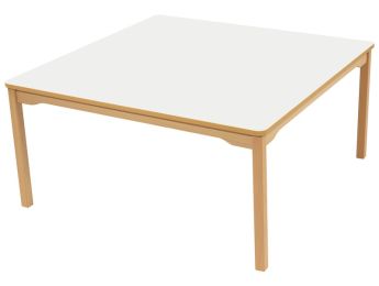 TISCH MIT BESCHICHTETER TISCHPLATTE - FUSSTEIL AUS HOLZ - Viereckig 120x120 cm