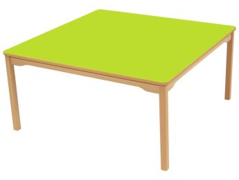TISCH MIT BESCHICHTETER TISCHPLATTE - FUSSTEIL AUS HOLZ - Viereckig 120x120 cm