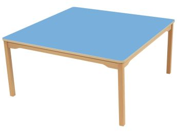 TISCH MIT BESCHICHTETER TISCHPLATTE - FUSSTEIL AUS HOLZ - Viereckig 120x120 cm