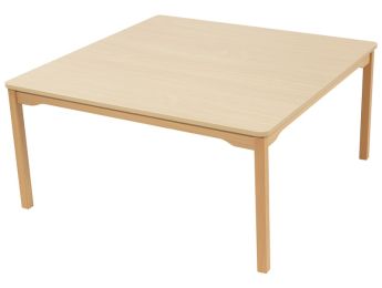 TISCH MIT BESCHICHTETER TISCHPLATTE - FUSSTEIL AUS HOLZ - Viereckig 120x120 cm