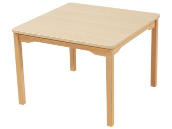TISCH MIT BESCHICHTETER TISCHPLATTE - FUSSTEIL AUS HOLZ - Viereckig 80x80 cm