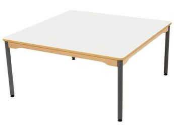 TISCH MIT BESCHICHTETER TISCHPLATTE - METALLFUSSTEIL GRAU - Viereckig 120x120 cm
