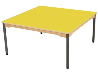 TISCH MIT BESCHICHTETER TISCHPLATTE - METALLFUSSTEIL GRAU - Viereckig 120x120 cm