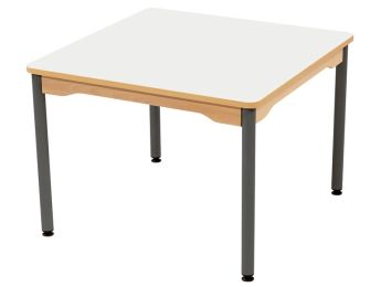 TISCH MIT BESCHICHTETER TISCHPLATTE - METALLFUSSTEIL GRAU - Viereckig 80x80 cm