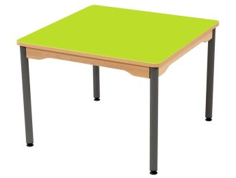 TISCH MIT BESCHICHTETER TISCHPLATTE - METALLFUSSTEIL GRAU - Viereckig 80x80 cm