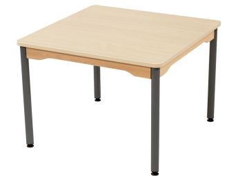 TISCH MIT BESCHICHTETER TISCHPLATTE - METALLFUSSTEIL GRAU - Viereckig 80x80 cm