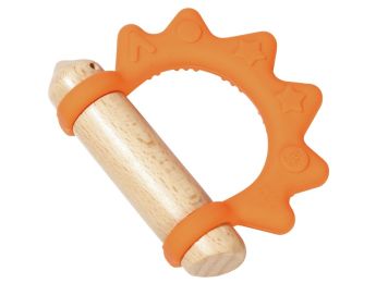 BIJTRING-RAMMELAAR Hout en silicone Egeltje