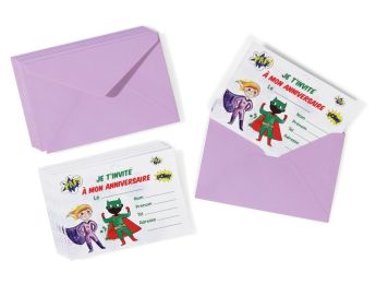 CARTONS D'INVITATION super-héros