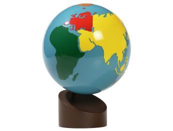 WERELDBOL MET CONTINENTEN MONTESSORI