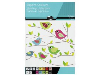 BLOC DE FEUILLES DE PAPIER COULEUR RECYCLÉ 80 g