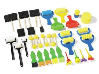 MAXI SET DE PINCEAUX, BROSSES ET ROULEAUX ÉPONGES