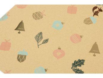 FEUILLES DE PAPIER KRAFT À MOTIFS Noël brillant