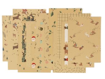 KRAFT PAPIERBLÄTTER MIT MOTIVEN Glänzende Weihnachten