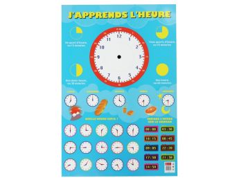 POSTER ÉDUCATIF J'apprends l'heure
