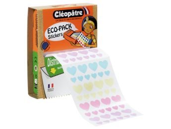 BOÎTE ECOPACK DISTRIBUTRICE  ET GOMMETTES Cœurs pastel