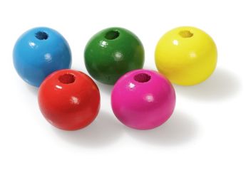 PERLES RONDES EN BOIS 15 mm