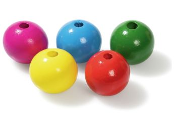 PERLES RONDES EN BOIS 25 mm