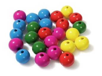 PERLES RONDES EN BOIS 25 mm