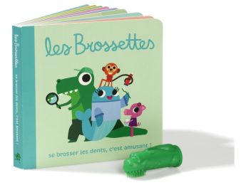 COFFRET LIVRE ET BROSSE À DENTS DE DOIGT Dinosaure