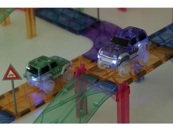 CIRCUIT MAGNÉTIQUE CLEVERCLIXX Large Race Track Pastel 80 pièces