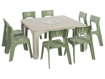 MAXI-SET AKTIVITÄTSTISCHE + 8 STÜHLE Louisa
