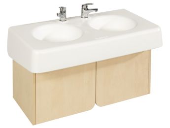 DOPPELTER KUNSTSTOFF-WASCHBECKENSCHRANK H: 50 cm