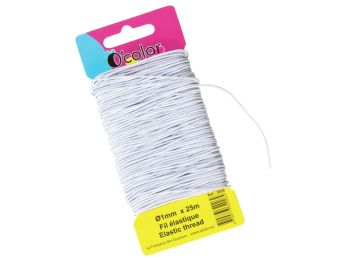 FIL ÉLASTIQUE BLANC 25 m Ø 1 mm