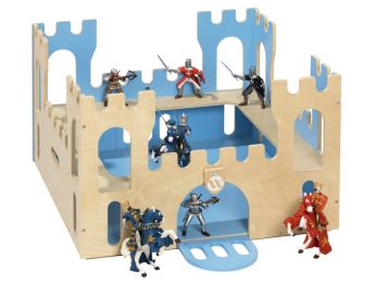 DER SCHLOSS-KOFFER UND 10 FIGUREN AUS KUNSTSTOFF
