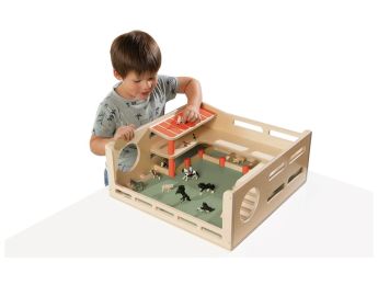 BAUERNHOF SPIELKOFFER UND 12 TIERE