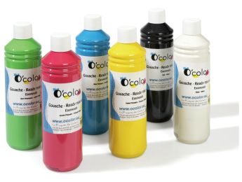 FLACONS DE GOUACHE Easywash 500 ml Couleurs classiques
