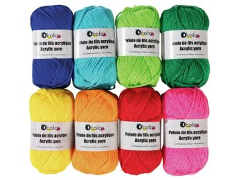 PELOTES DE FIL ACRYLIQUE Couleurs vives