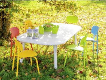 TAFEL 160 x 80 cm + 4 STOELEN Zoé