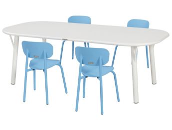 TABLE 160 x 80 cm + 4 CHAISES Zoé T1
