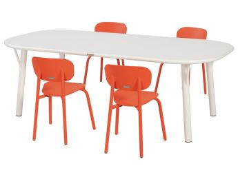 TABLE 160 x 80 cm + 4 CHAISES Zoé T1