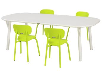 TABLE 160 x 80 cm + 4 CHAISES Zoé T1