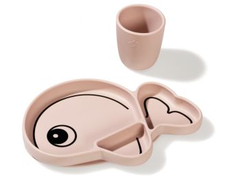 SET VAISSELLE SILICONE ROSE