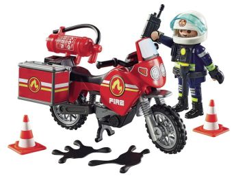 POMPIER ET MOTO PLAYMOBIL