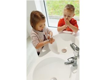 DOPPELTES MÖBEL FÜR WASCHBECKEN AUS SOLIDSURFACE H: 65 cm