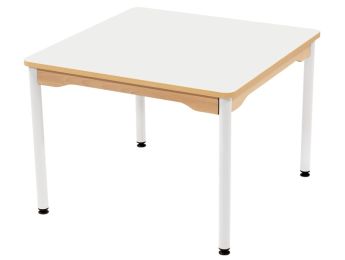 TISCH MIT BESCHICHTETER PLATTE - METALLGESTELL WEISS - Viereckig 80x80 cm