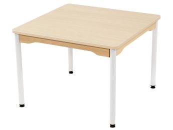 TISCH MIT BESCHICHTETER PLATTE - METALLGESTELL WEISS - Viereckig 80x80 cm