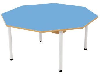 TISCH MIT BESCHICHTETER TISCHPLATTE - METALLFUSSTEIL WEISS - Achteckig Ø 120 cm