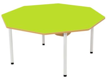 TISCH MIT BESCHICHTETER TISCHPLATTE - METALLFUSSTEIL WEISS - Achteckig Ø 120 cm