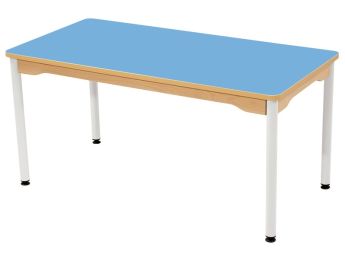 TISCH MIT BESCHICHTETER TISCHPLATTE - METALLFUSSTEIL WEISS - Rechteckig 120x60...