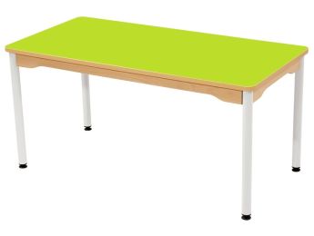 TISCH MIT BESCHICHTETER TISCHPLATTE - METALLFUSSTEIL WEISS - Rechteckig 120x60...
