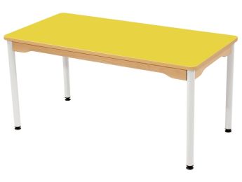 TISCH MIT BESCHICHTETER TISCHPLATTE - METALLFUSSTEIL WEISS - Rechteckig 120x60...