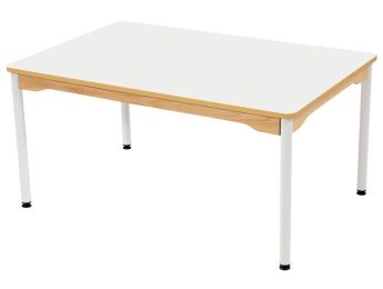 TISCH MIT BESCHICHTETER TISCHPLATTE - METALLFUSSTEIL WEISS - Rechteckig 120x80...