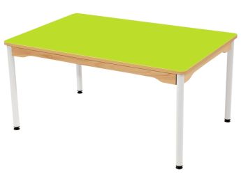 TISCH MIT BESCHICHTETER TISCHPLATTE - METALLFUSSTEIL WEISS - Rechteckig 120x80...