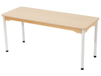 TISCH MIT BESCHICHTETER TISCHPLATTE - METALLFUSSTEIL WEISS - Rechteckig 130x50...