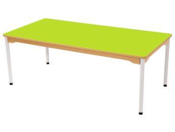 TISCH MIT BESCHICHTETER TISCHPLATTE - METALLFUSSTEIL WEISS - Rechteckig 160x80...