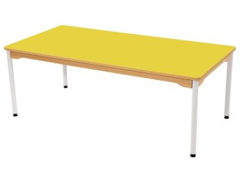 TISCH MIT BESCHICHTETER TISCHPLATTE - METALLFUSSTEIL WEISS - Rechteckig 160x80...